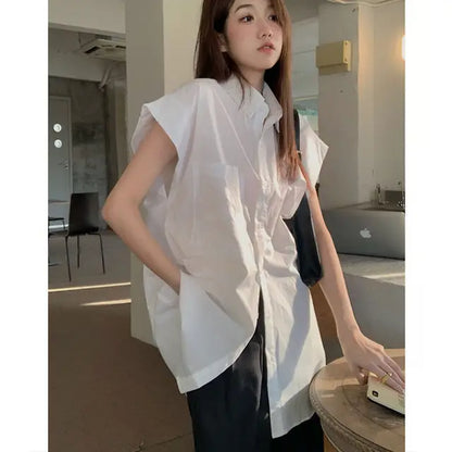 Luxe Korte Mouw Blouse Zomerlichte Stof - StudioMarella