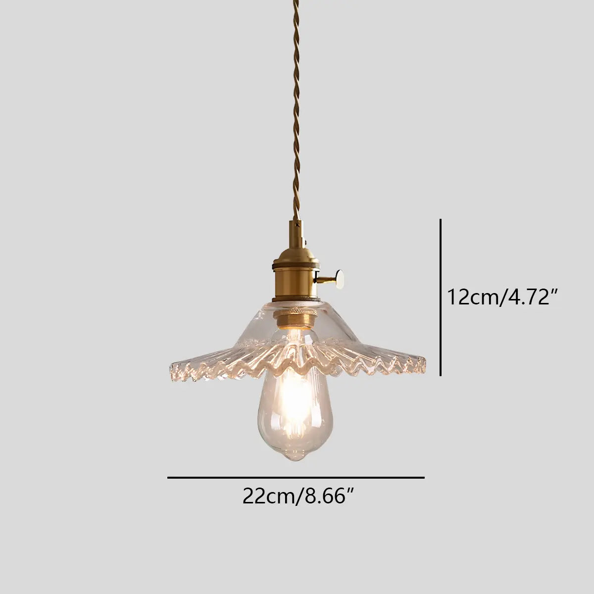 Hanglamp Glas Brons Verstelbare Kabel Woonkamer Eettafel Transparante Glazen Hanglamp Sfeerverlichting Vintage