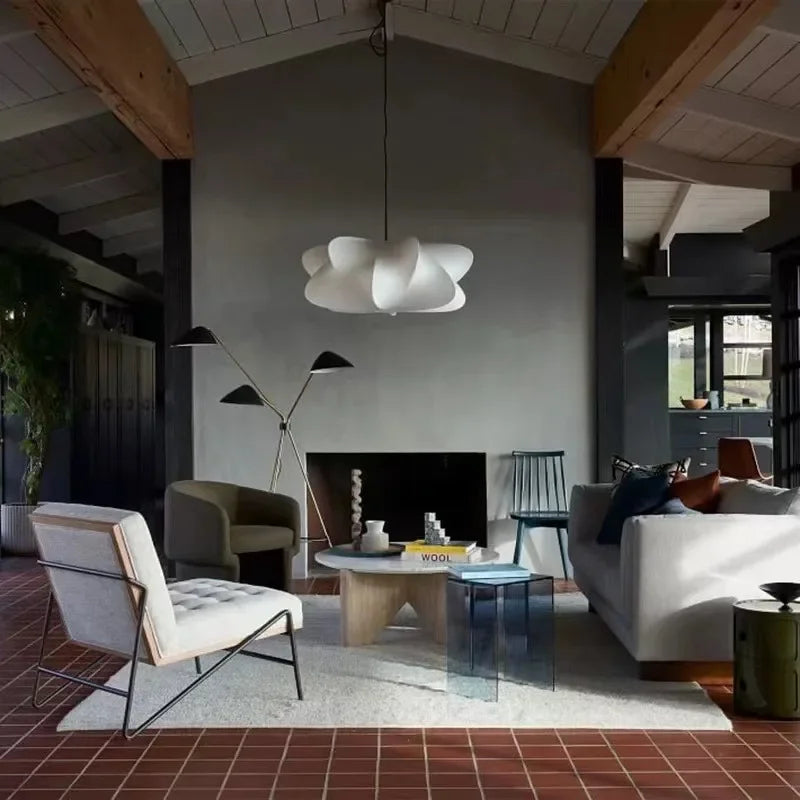 Hanglamp Wabi Sabi Zijde Metaal Beige E27 Eettafel Woonkamer Organisch Design Japandi Interieur Zachte Verlichting