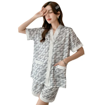 Luxe Pyjama Set Luipaardprint Zomerse Damespyjama