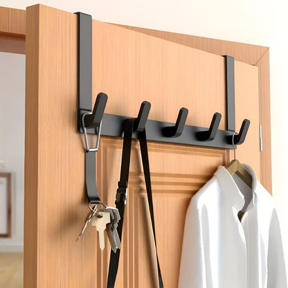 Deurkapstok met 5 Haken Roestvrij Staal Ophangsysteem voor Kleding