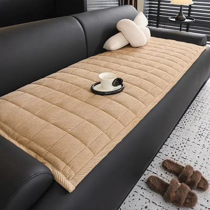 Quilted Bankhoes Mat – Zachte Ribfluweel met Antislip Achterkant, Bescherming tegen Krassen, Machinewasbaar, Meerdere Maten