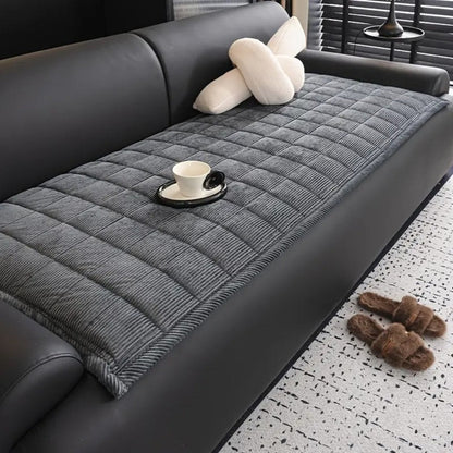 Quilted Bankhoes Mat – Zachte Ribfluweel met Antislip Achterkant, Bescherming tegen Krassen, Machinewasbaar, Meerdere Maten