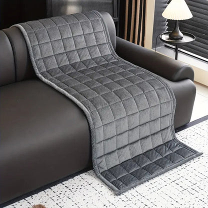 Quilted Bankhoes Mat – Zachte Ribfluweel met Antislip Achterkant, Bescherming tegen Krassen, Machinewasbaar, Meerdere Maten