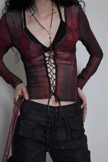Tie Dye Crop Top Mesh Zomer Jurkje - StudioMarella