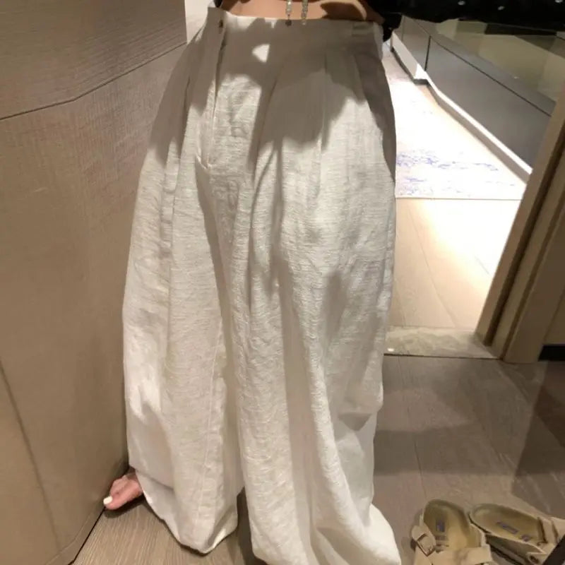 Oversized Linnen Broek Zomer Comfortabele Stijl - StudioMarella