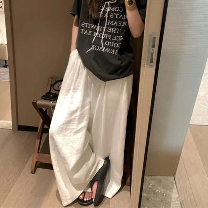 Oversized Linnen Broek Zomer Comfortabele Stijl
