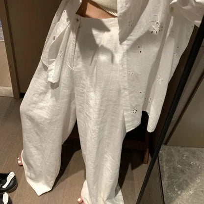 Oversized Linnen Broek Zomer Comfortabele Stijl