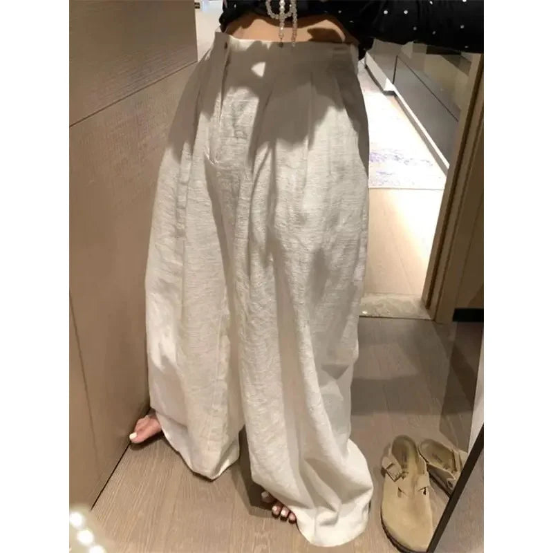 Oversized Linnen Broek Zomer Comfortabele Stijl