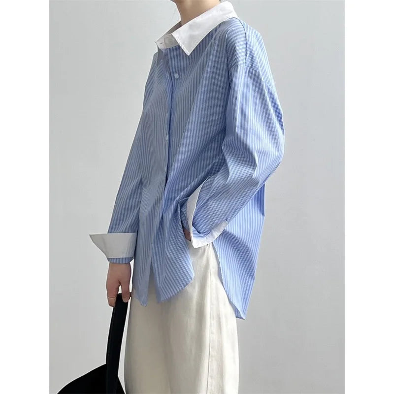 Dames Blouse Oversized Gestreept Stijlvol Mode