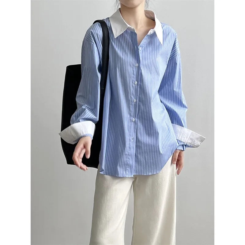 Dames Blouse Oversized Gestreept Stijlvol Mode