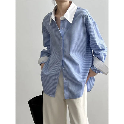 Dames Blouse Oversized Gestreept Stijlvol Mode