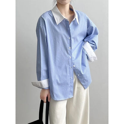 Dames Blouse Oversized Gestreept Stijlvol Mode