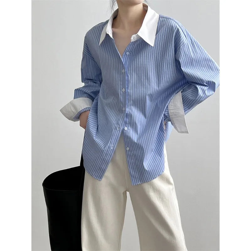 Dames Blouse Oversized Gestreept Stijlvol Mode