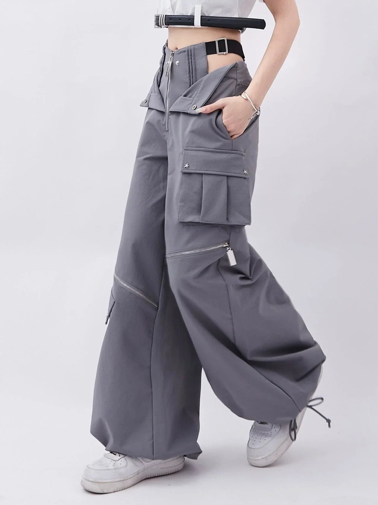 Vrouwelijke Cargo Broek Streetwear Stijl