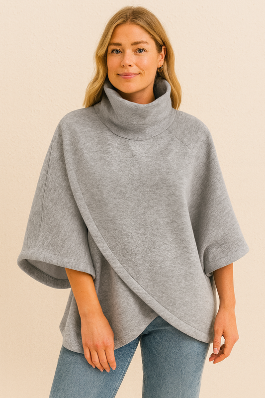 Dames Trui Oversized Asymmetrisch Zwart Modieus - StudioMarella