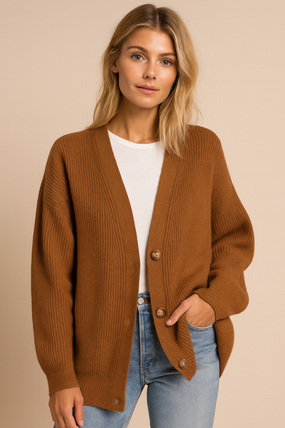 Dames Vest Gebreid Zacht met Knopen Elegante Look - StudioMarella