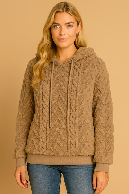 Dames Hoodie Zacht Geometrisch Patroon Warm en Comfortabel