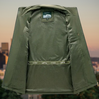Heren Vest Met Meerdere Zakken Rits Voor Outdoor
