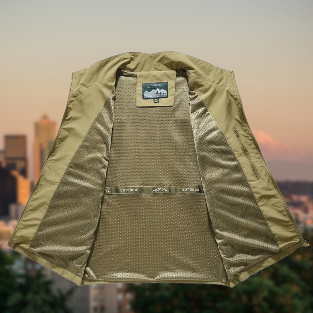 Heren Vest Met Meerdere Zakken Rits Voor Outdoor
