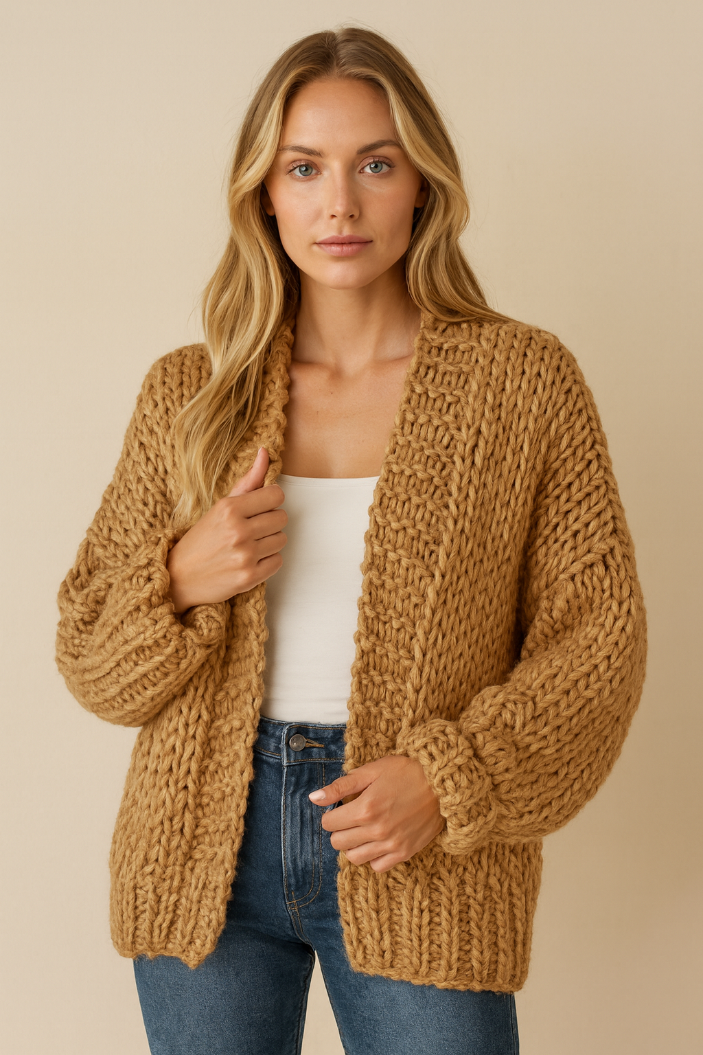 Dames Vest Gebreid Chunky Stijlvol Warm - StudioMarella