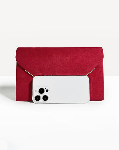 Fluwelen Avondclutch Suède Look Elegant