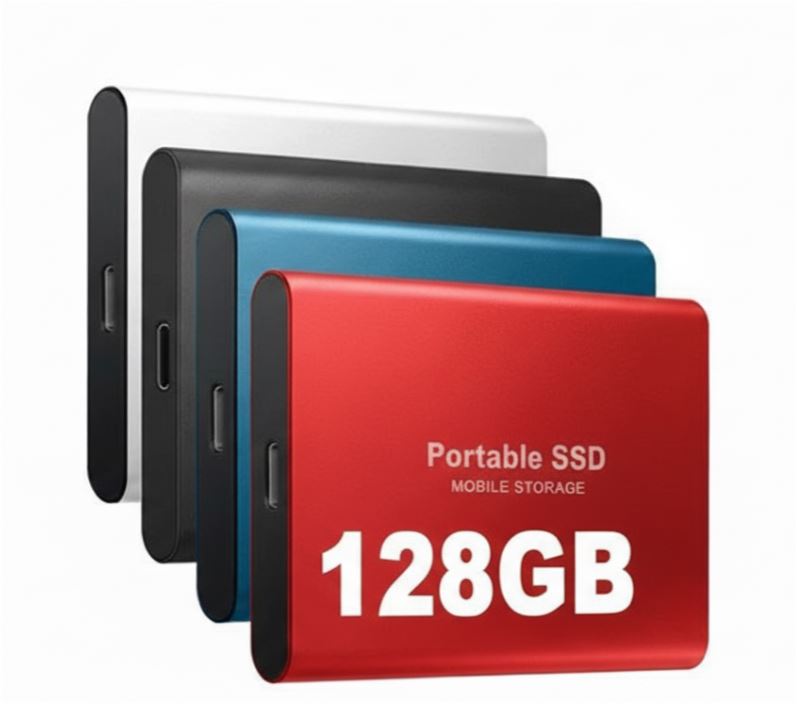 Externe SSD 128GB Compacte Hoge Snelheid Opslag Type-C voor Laptop en PC - Draagbare Mini SSD Schijf voor Databackup en Bestandsoverdracht