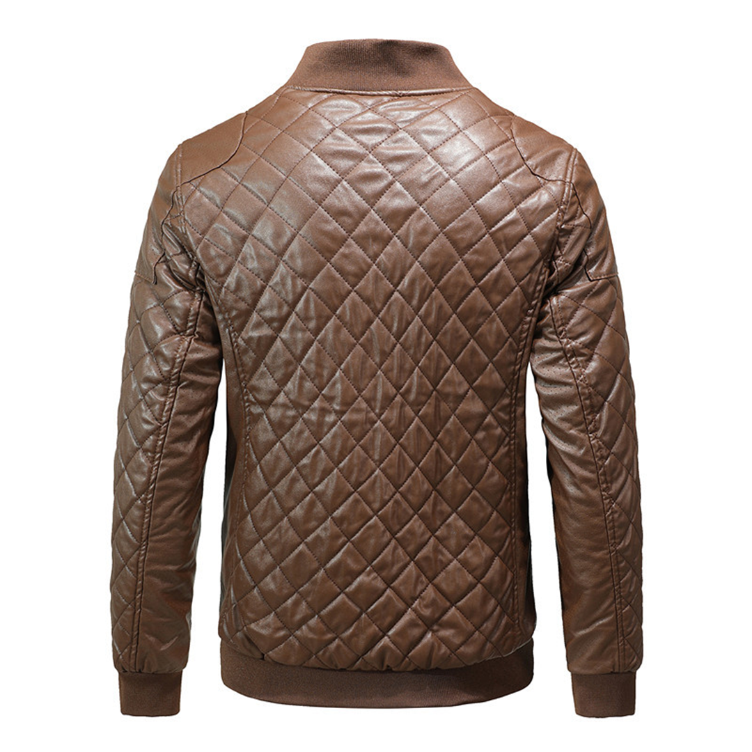 Heren Leren Jas Warm en Waterdicht Winter