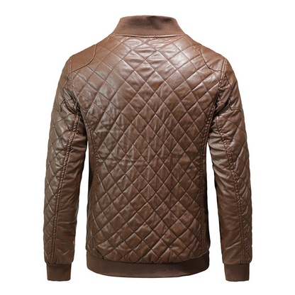 Heren Leren Jas Warm en Waterdicht Winter