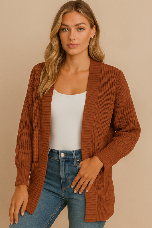 Dames Vest Gebreid Losse Fit Trendy Model - StudioMarella