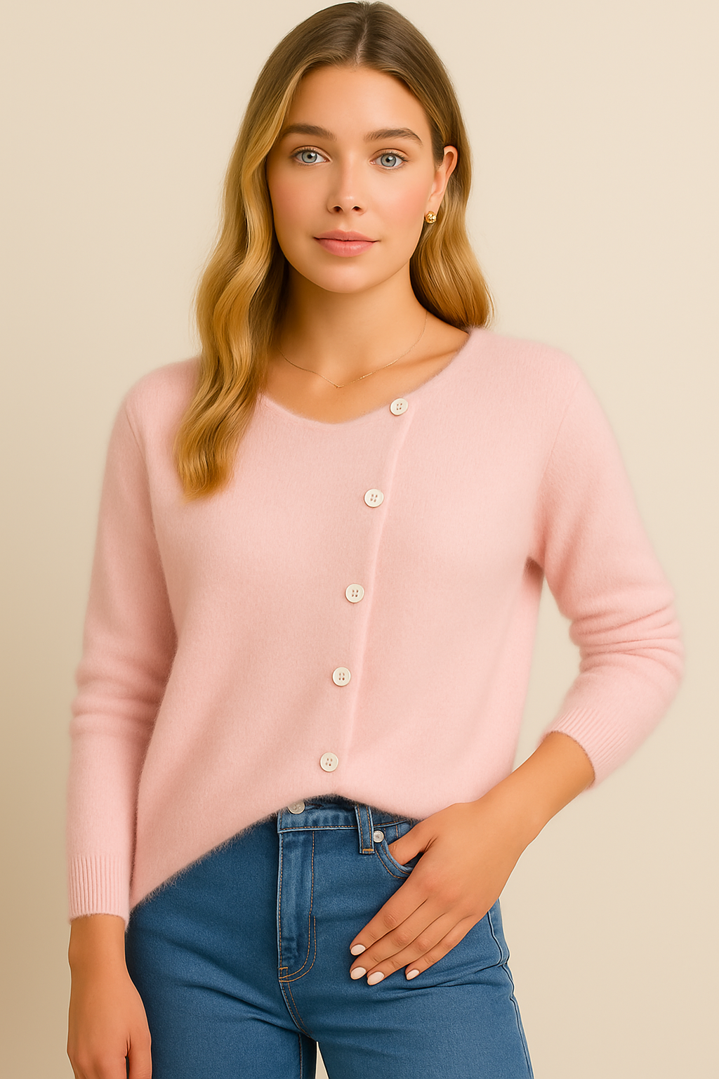 Dames Vest Wollen Knopen Warm en Stijlvol