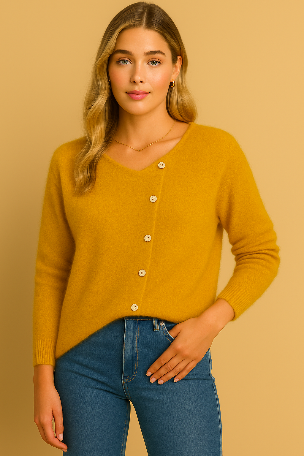 Dames Vest Wollen Knopen Warm en Stijlvol