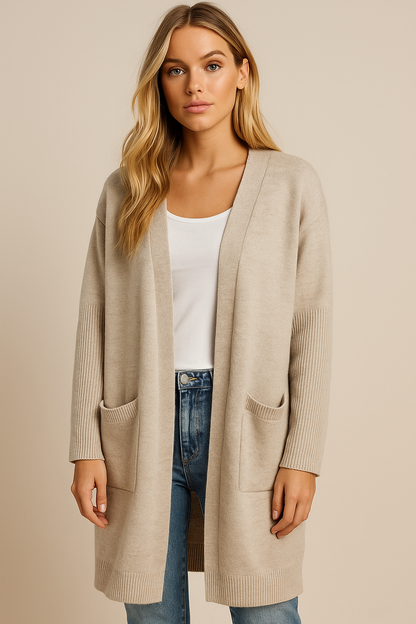 Dames Vest Warm met Grote Zakken Lange Stijlvolle Jas - StudioMarella