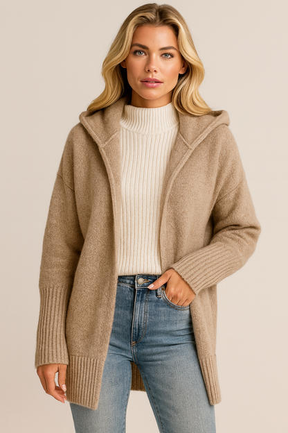 Dames Vest Capuchon Zacht Warm Gebreid - StudioMarella