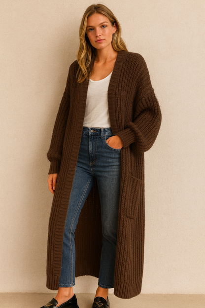 Dames Vest Lange Gebreide Stijlvol Trendy - StudioMarella