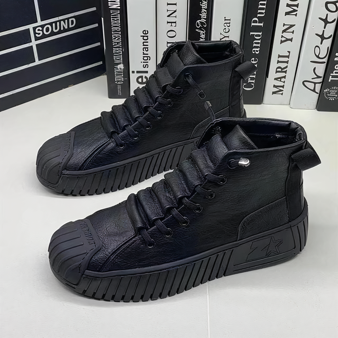 Hoge Mannen Schoenen Britse Stijl Laarzen Rion