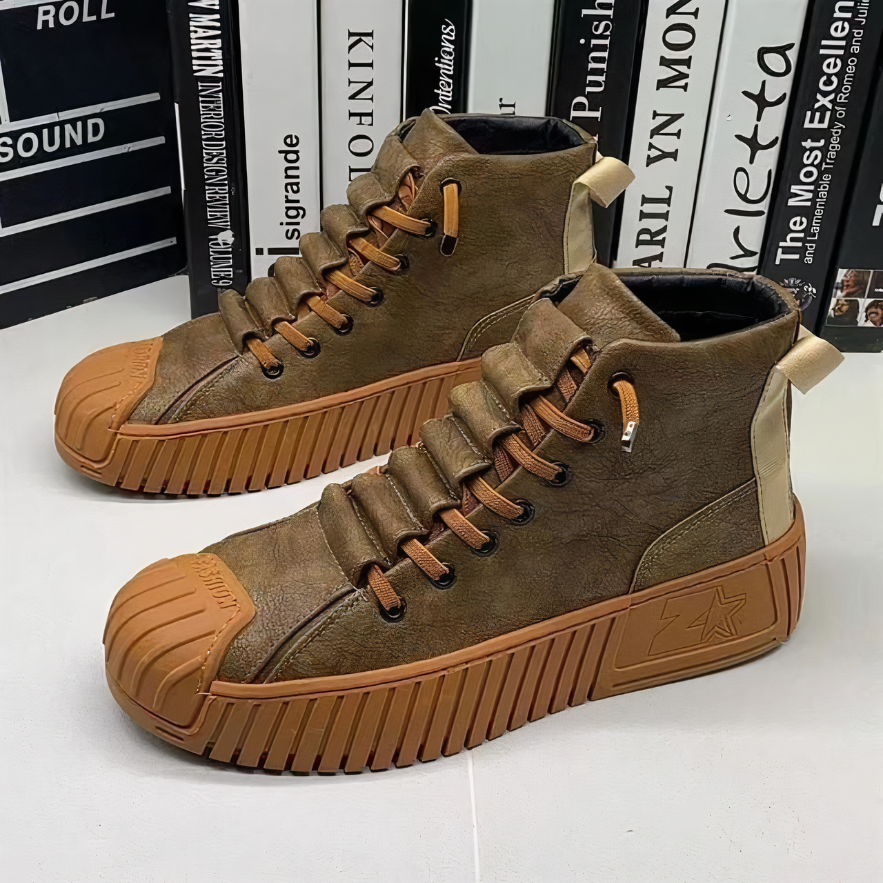 Hoge Mannen Schoenen Britse Stijl Laarzen Rion