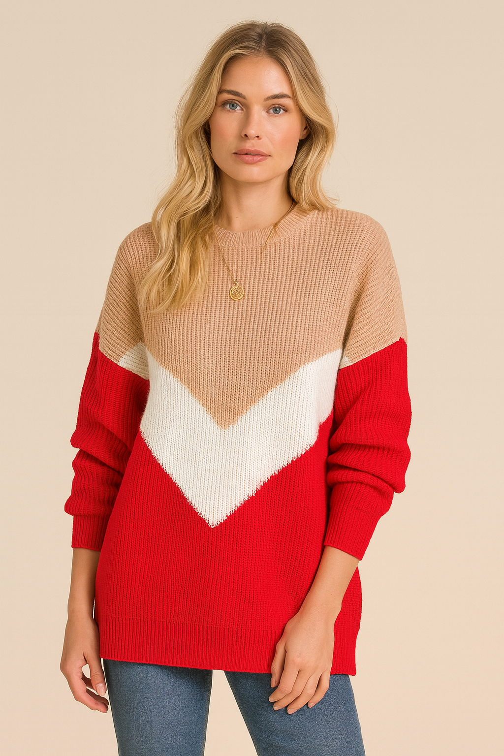 Dames Trui Kleurvlakken Stijlvol Trendy Design - StudioMarella