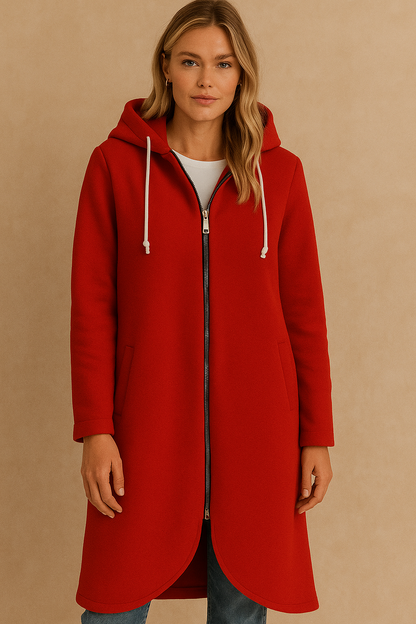 Dames Hoodie Lange Rits Vest Casual Capuchon