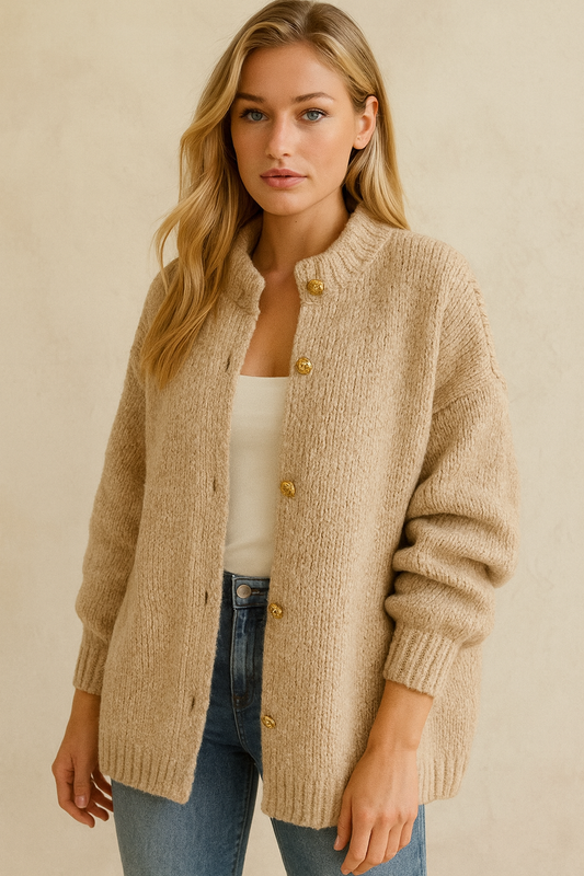 Dames Gebreide Vest Hoge Hals Warm en Stijlvol - StudioMarella