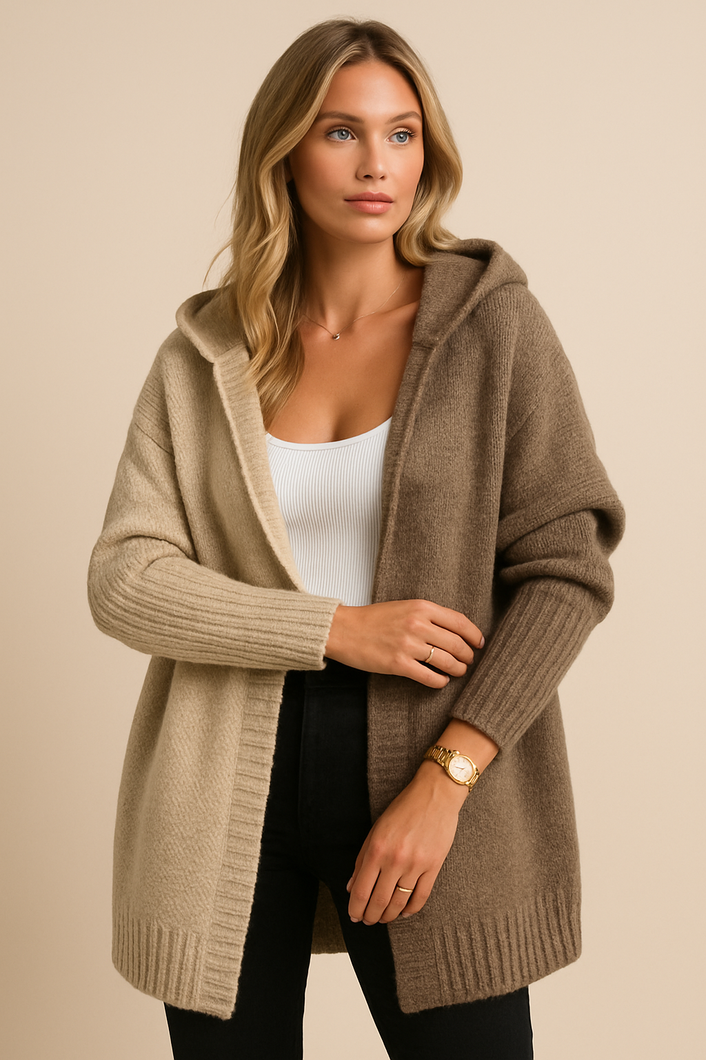 Dames Gebreide Vest Warm Patchwork Stijl - StudioMarella