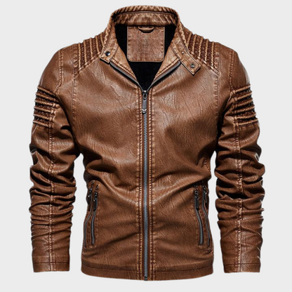 Leren Motorjack Heren Zwart Biker Stijl