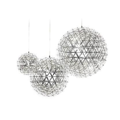 LED Hanglamp Bol Zilver Sfeerverlichting Moderne Lichtbol met Dimbare Lichtpunten Transparante Kristalbol Decoratief Scandinavisch Warm Wit Industrieel Design Interieurlamp
