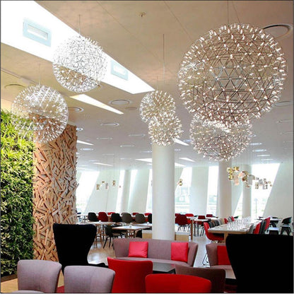 LED Hanglamp Bol Zilver Sfeerverlichting Moderne Lichtbol met Dimbare Lichtpunten Transparante Kristalbol Decoratief Scandinavisch Warm Wit Industrieel Design Interieurlamp