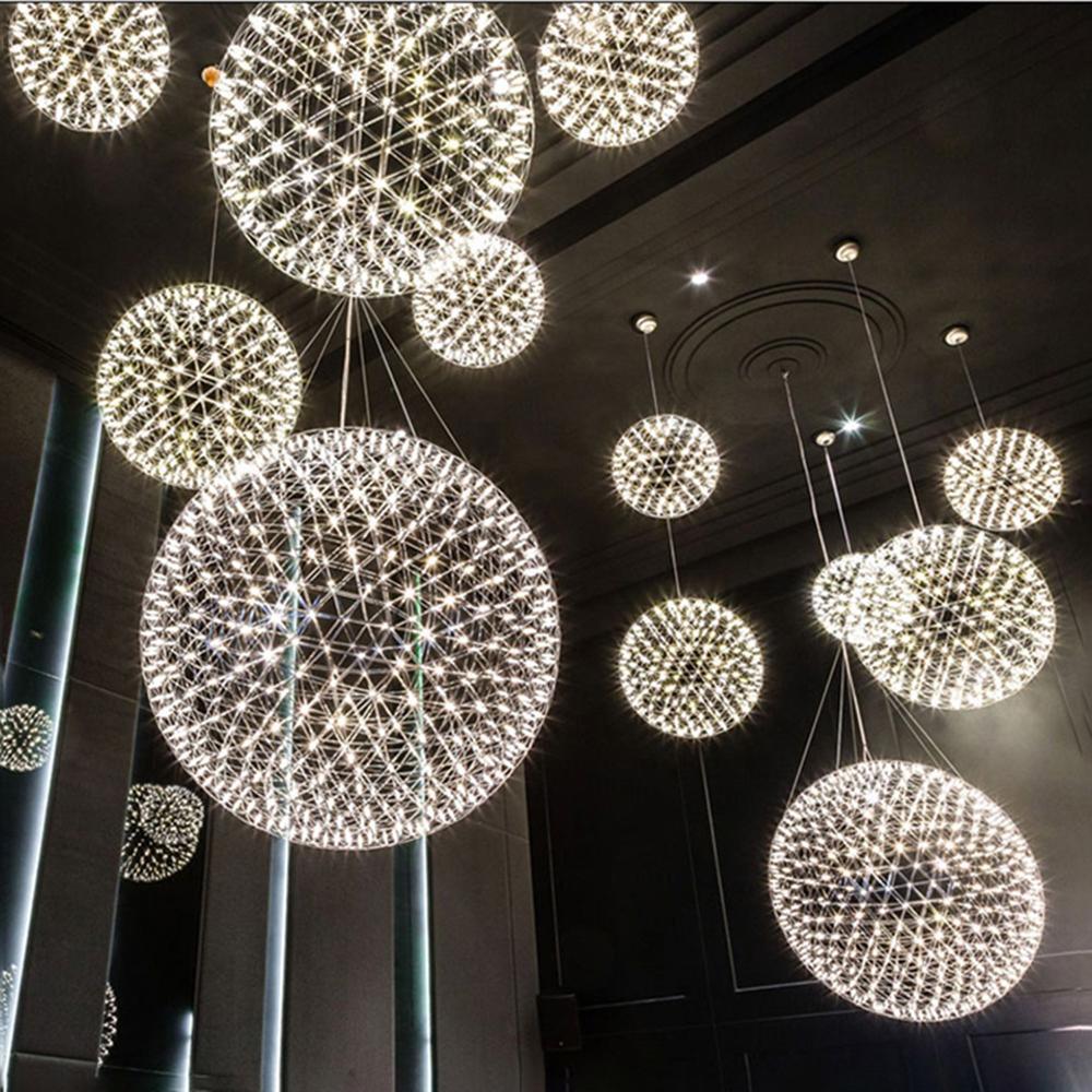 LED Hanglamp Bol Zilver Sfeerverlichting Moderne Lichtbol met Dimbare Lichtpunten Transparante Kristalbol Decoratief Scandinavisch Warm Wit Industrieel Design Interieurlamp