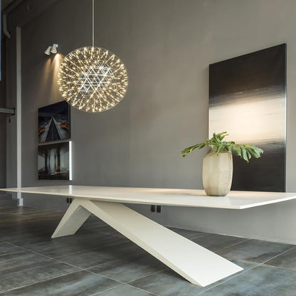 LED Hanglamp Bol Zilver Sfeerverlichting Moderne Lichtbol met Dimbare Lichtpunten Transparante Kristalbol Decoratief Scandinavisch Warm Wit Industrieel Design Interieurlamp