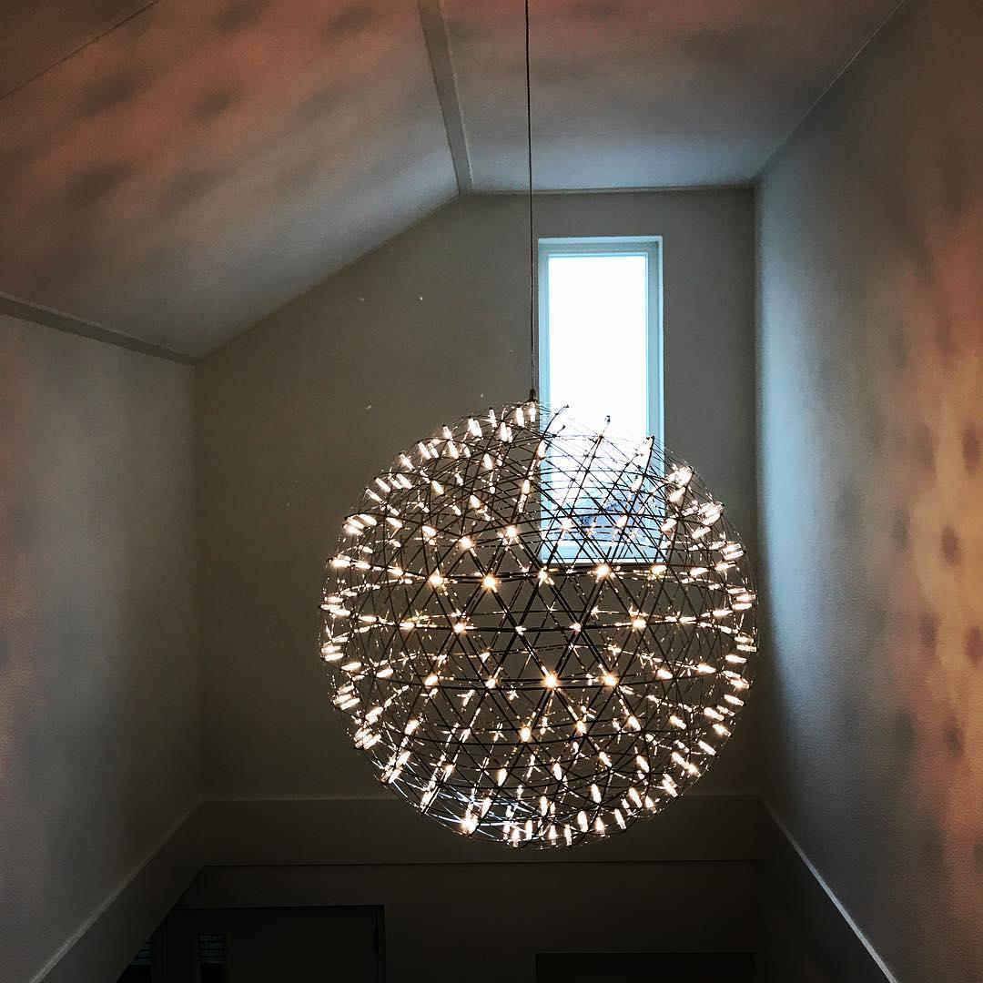 LED Hanglamp Bol Zilver Sfeerverlichting Moderne Lichtbol met Dimbare Lichtpunten Transparante Kristalbol Decoratief Scandinavisch Warm Wit Industrieel Design Interieurlamp