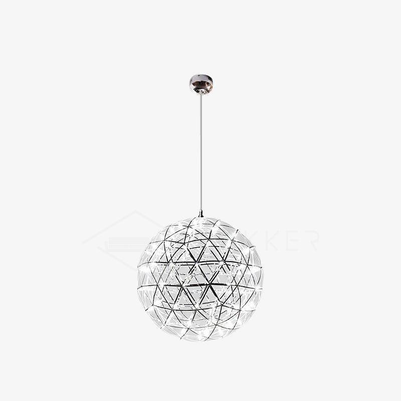 LED Hanglamp Bol Zilver Sfeerverlichting Moderne Lichtbol met Dimbare Lichtpunten Transparante Kristalbol Decoratief Scandinavisch Warm Wit Industrieel Design Interieurlamp