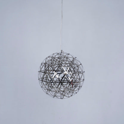 LED Hanglamp Bol Zilver Sfeerverlichting Moderne Lichtbol met Dimbare Lichtpunten Transparante Kristalbol Decoratief Scandinavisch Warm Wit Industrieel Design Interieurlamp
