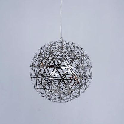 LED Hanglamp Bol Zilver Sfeerverlichting Moderne Lichtbol met Dimbare Lichtpunten Transparante Kristalbol Decoratief Scandinavisch Warm Wit Industrieel Design Interieurlamp